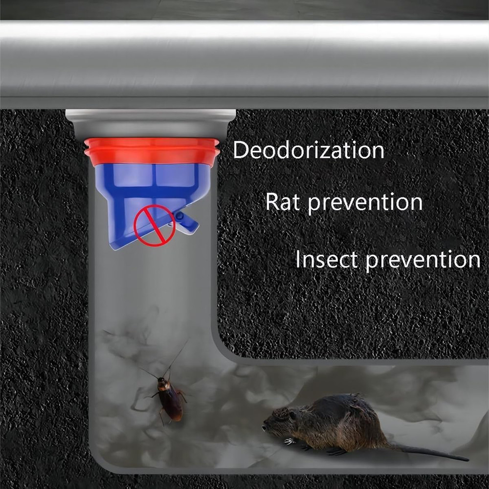 2 PCS Shower Drain Core Plug and Backflow Preventer - Odor Proof, Suitable for 5