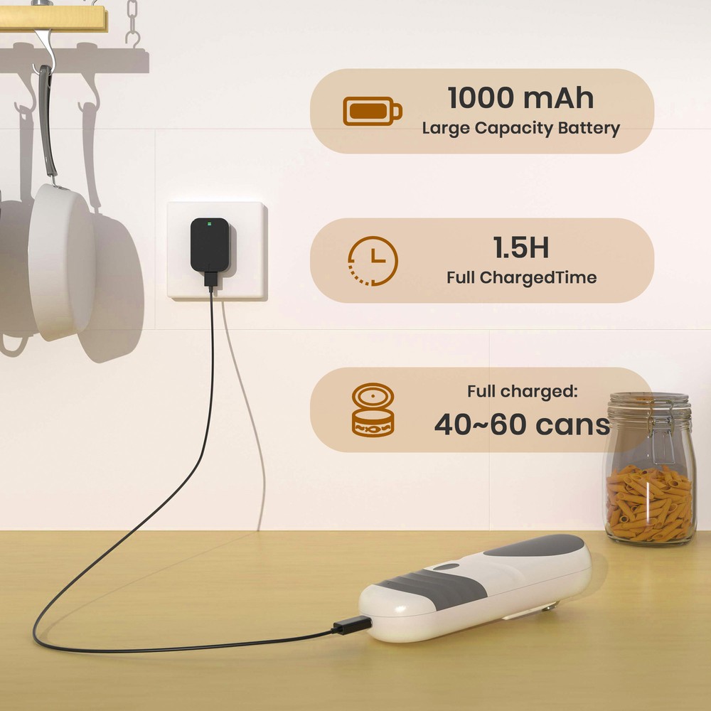 Electric Can Opener: One-Touch Open Your Cans, Smooth Edge, Automatic Stop