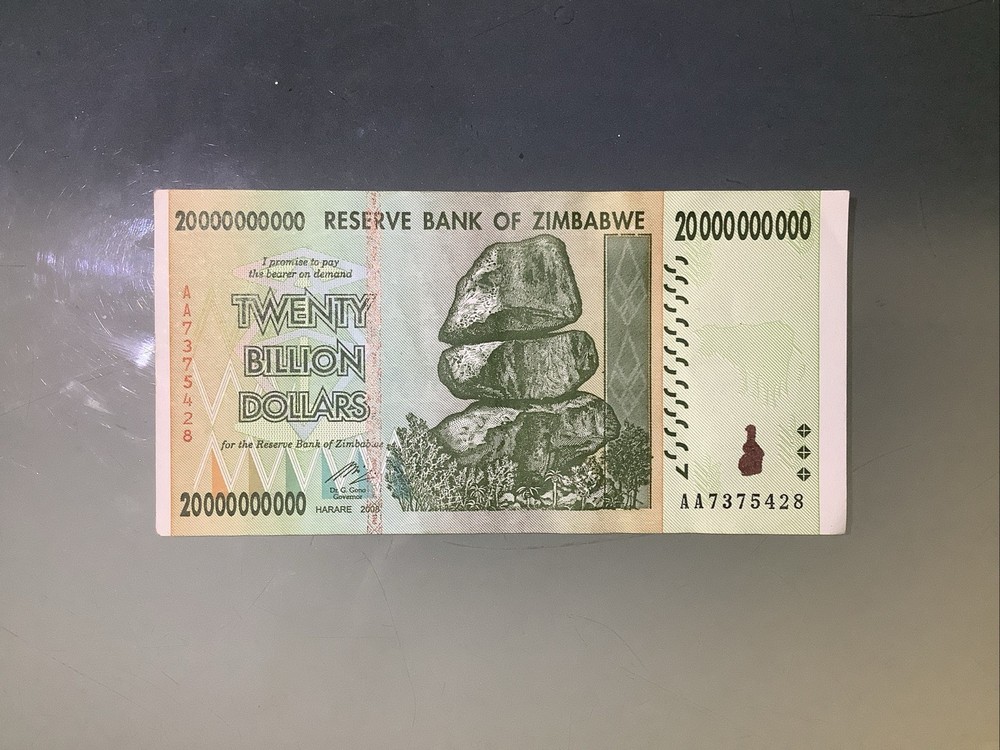 Zimbabwe 20 Billion Dollars 2008 Circulated