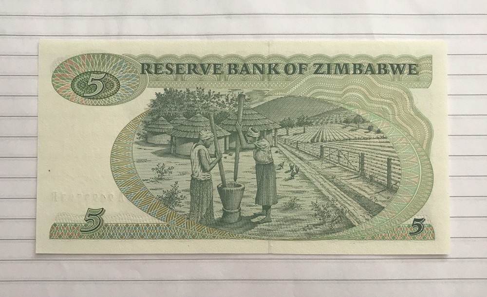 Zimbabwe 5 Dollars 1994 P-2e UNC
