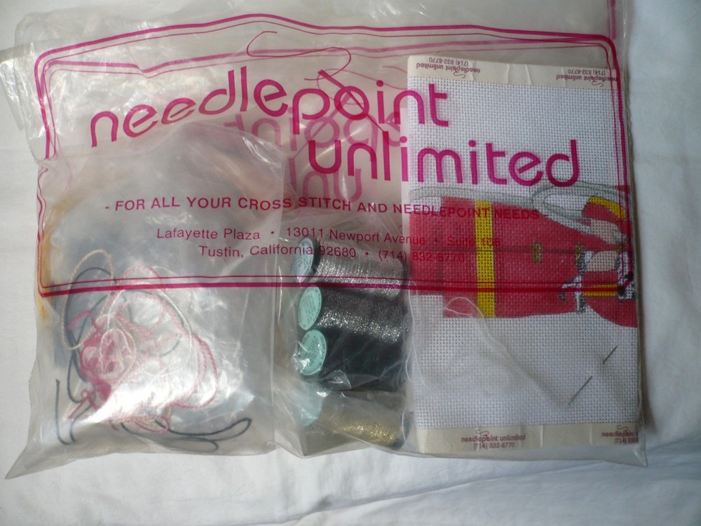 Fireman Santa Needlepoint Kit, UR128, Canvas, Floss, Thread, Needles