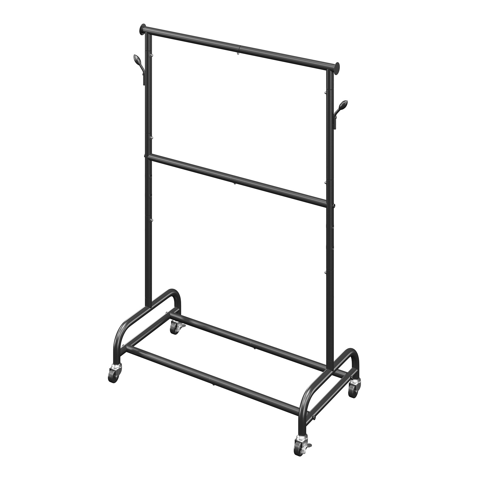 Uimoso Rolling Clothes Garment Rack with Wheels Adjustable Crossbar Side Hooks