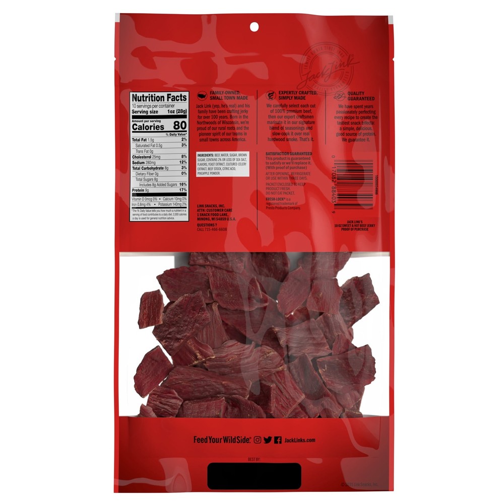 Sweet & Hot Beef Jerky 10 Ounce