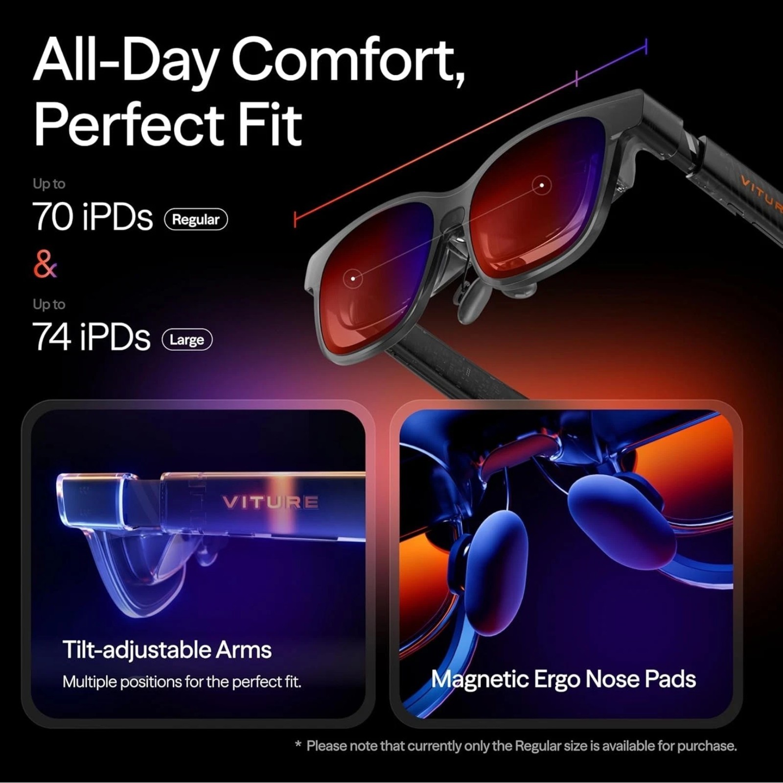 VITURE Luma Pro XR Glasses — 152” 1200p Ultra Sharp Display 52° FOV Regular Size