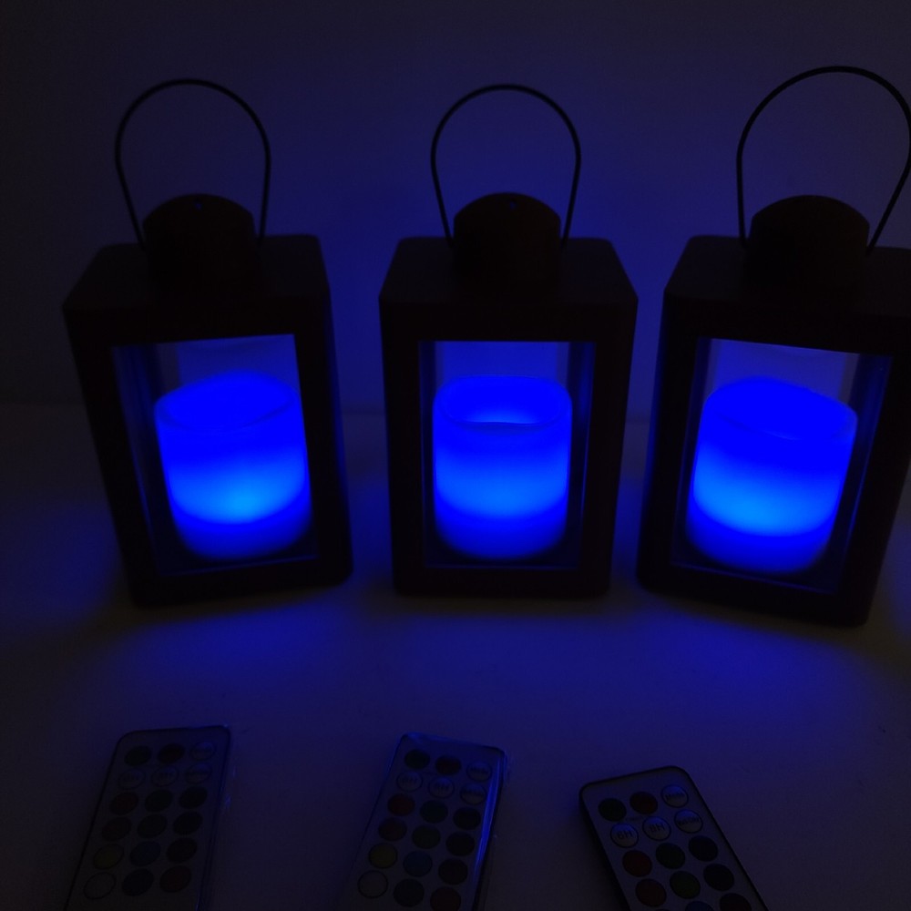 Home Reflections S/3 Mini Lanterns with Remote & Gift Boxes Red