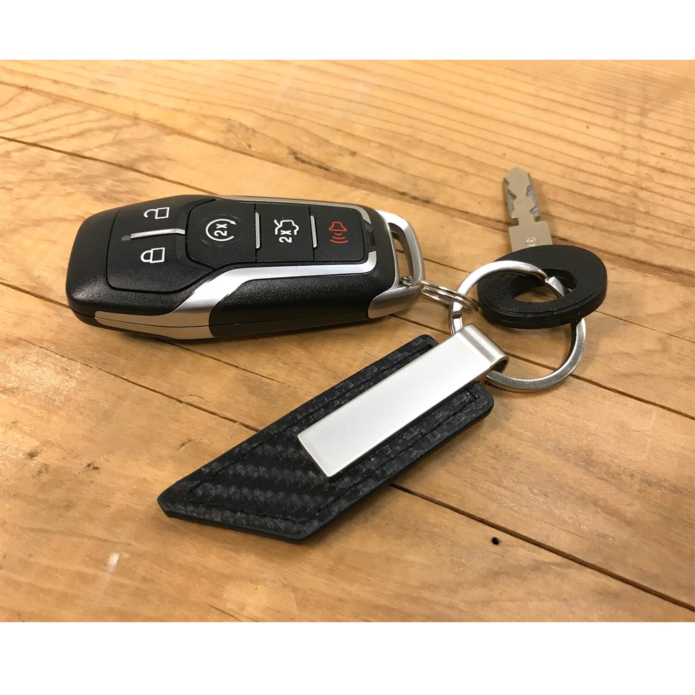 Buick Encore Carbon Fiber Texture Strap Silver Bar Key Chain