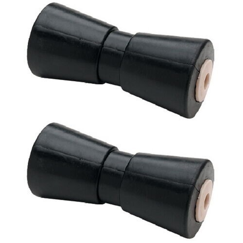 2 PACK 8 Inch Mounting Width Boat Trailer Black Molded Rubber Keel Roller