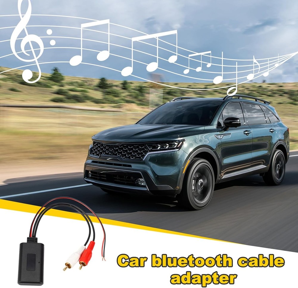 Car Wireless Bluetooth Cable Adapter, Universal Automotive Black
