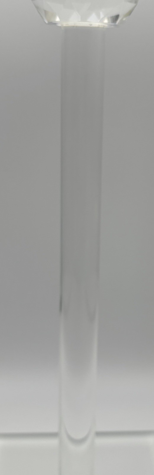 Crystal Faceted Candlesticks Pair 25cm Tall Modernist Art Glass