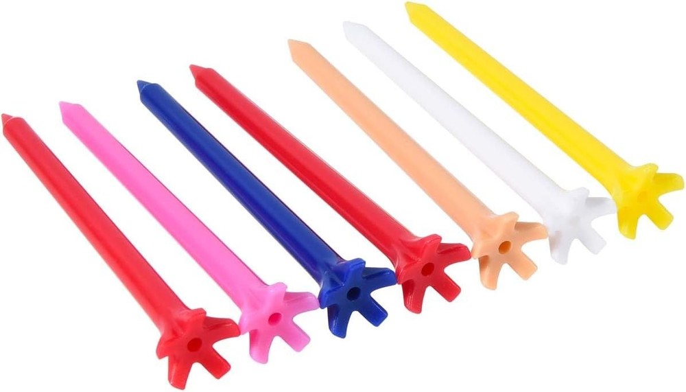 100 Pack Assorted Colors Professional Durable 2 3/4 Inch Plastic Golf Tees Bulk