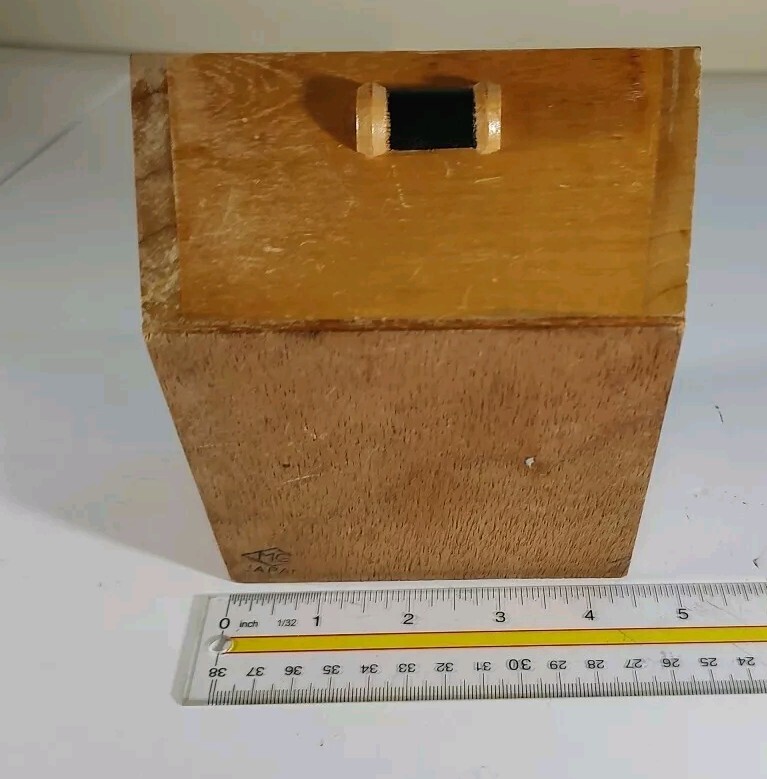 Sewing Button Box: Small Wood Box with side Handles