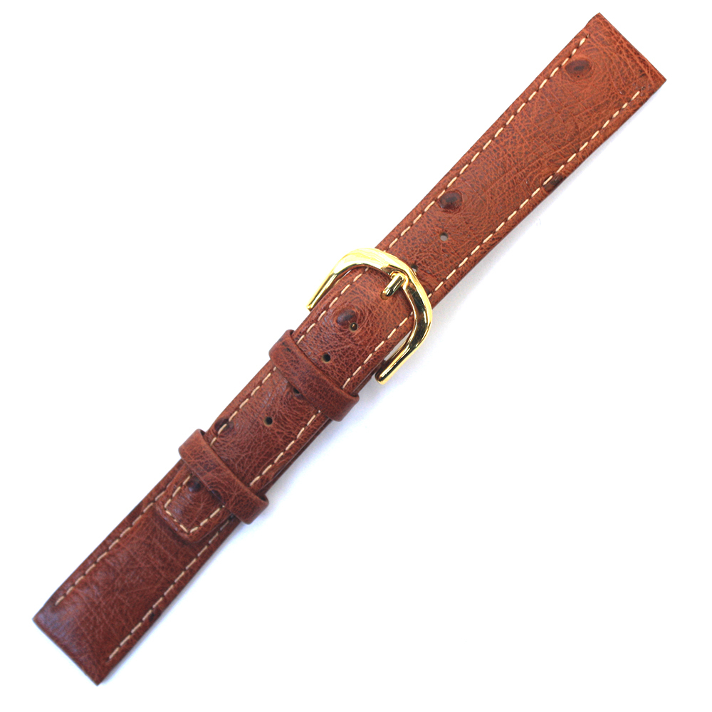 Timex Ostrich Grain Brown Leather Watch Strap