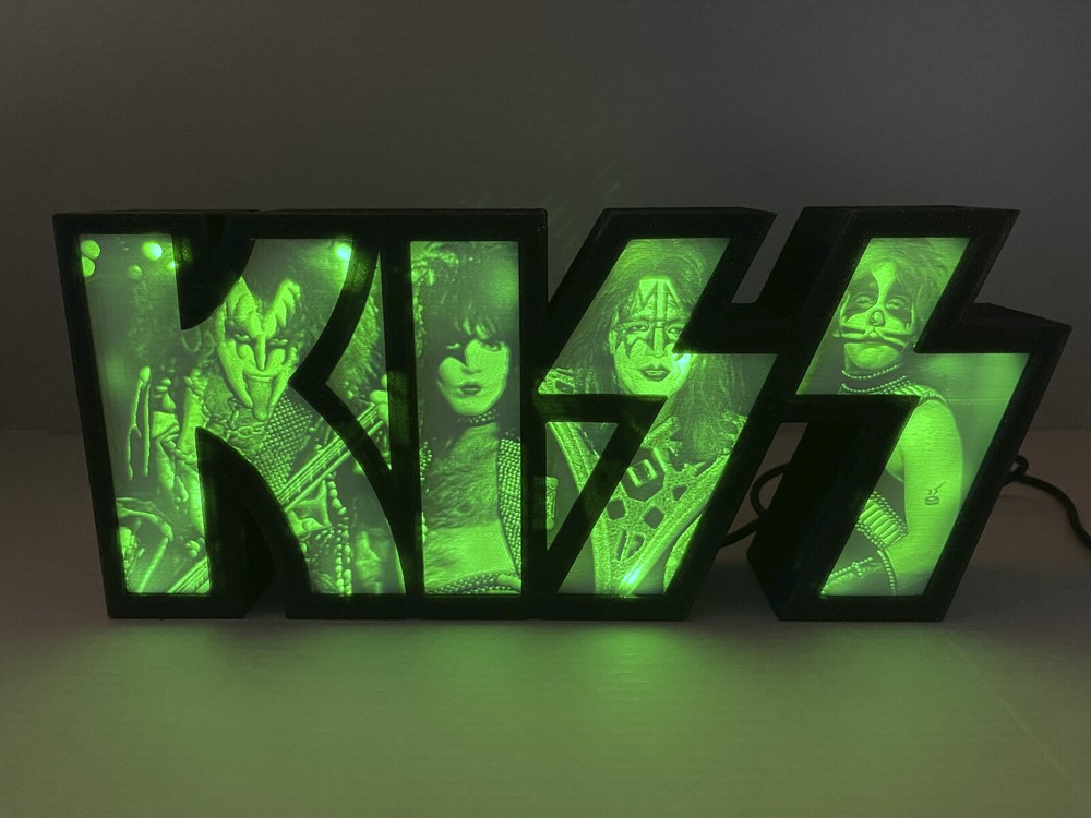 KISS light box, v3, Litho, with LED colored lights and built in Sound Sensor
