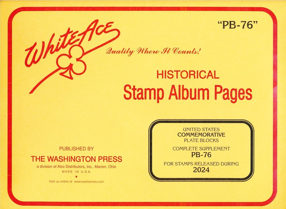 WHITE ACE 2024UNITED STATES Commemorative Plate Blocks Supplement Pages PB-76