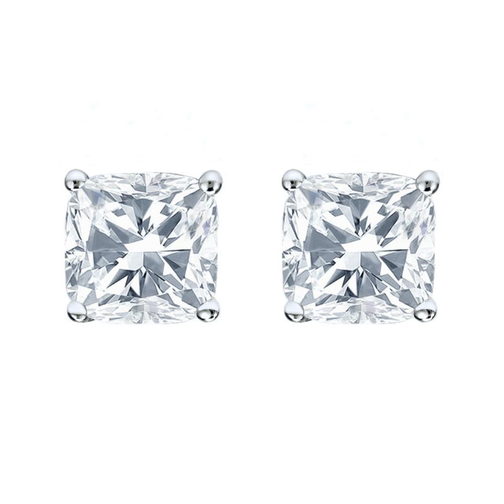 3 Ct Cushion Lab Created Grown Diamond Solid 950 Platinum Earrings Studs Screw