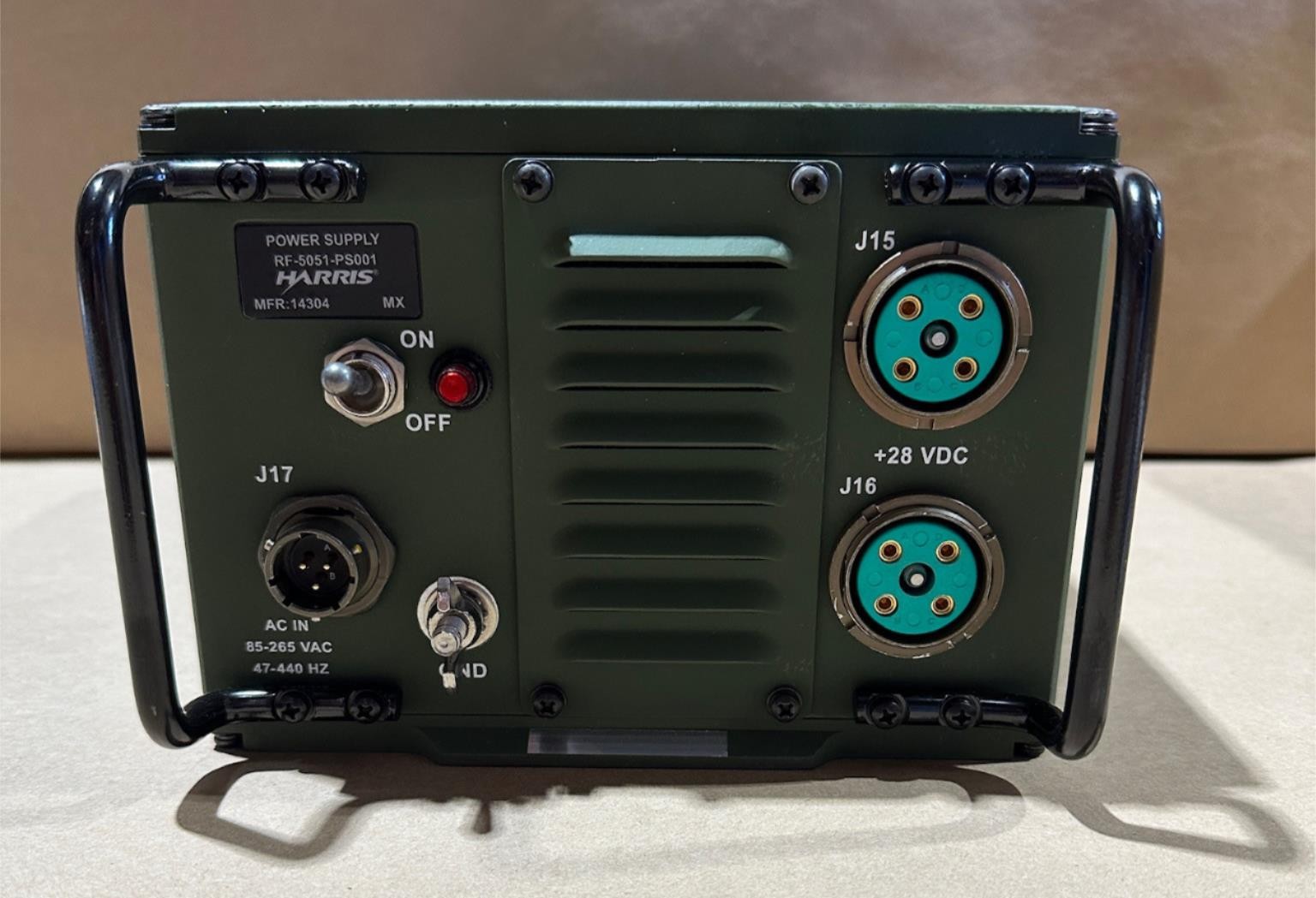 L3 Harris RF-5051-PS001 Power Supply w/ Vehicle Shock Mount & DC Power Cable