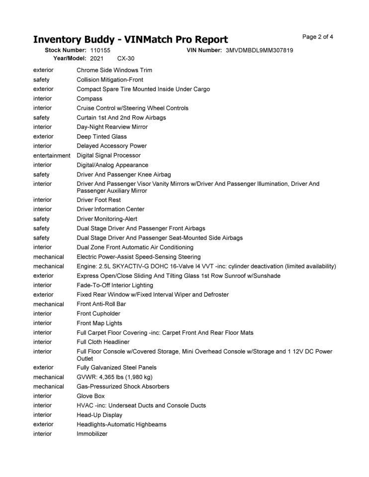 Camera/Projector Front View Camera Windshield Mounted Fits 19-23 MAZDA 3