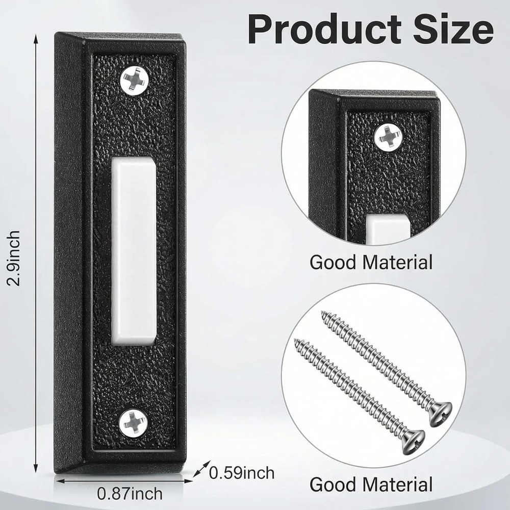 1 Piece Lighted Doorbell Button, Wired Doorbell Push Button, Replacement Wall...