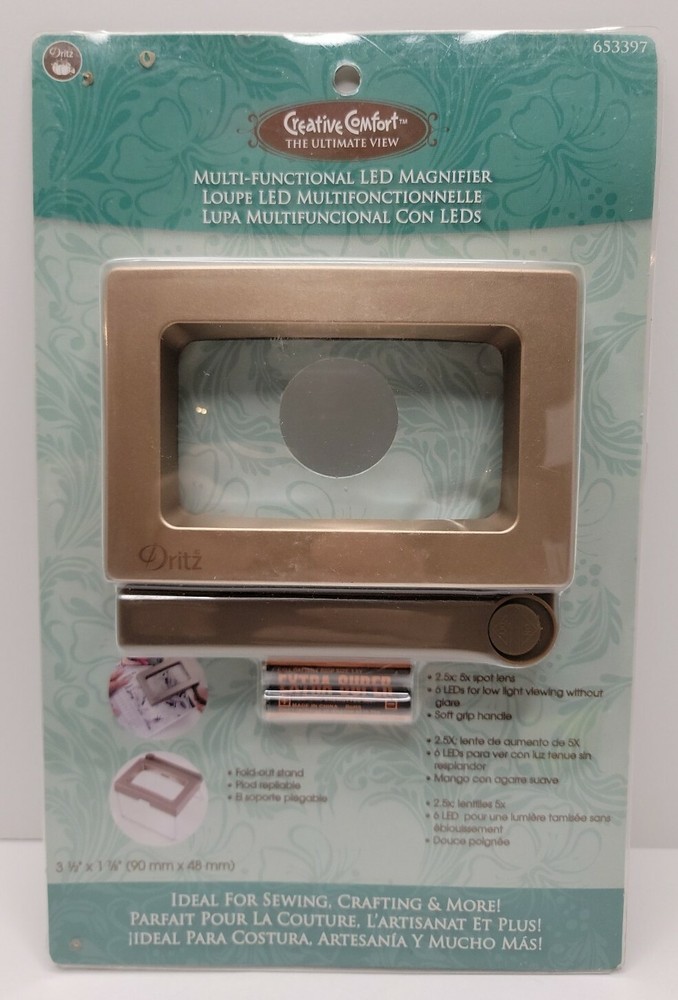 Creative Comfort Ultimate View  Multi-Functional LED Magnifier W/Stand & Pouch.