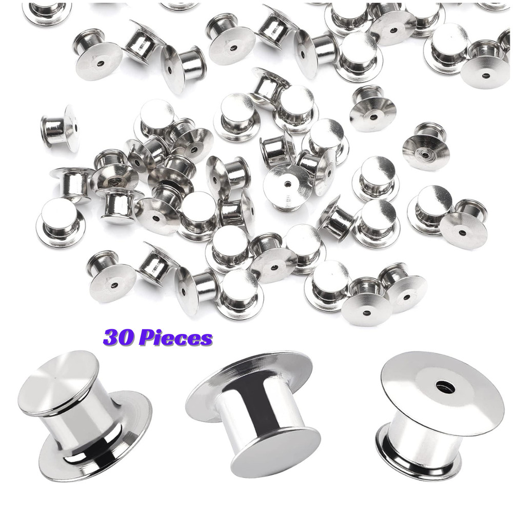 Metal Pin Backs Locking Clasps, 30pcs - Secure Fasteners for Badges