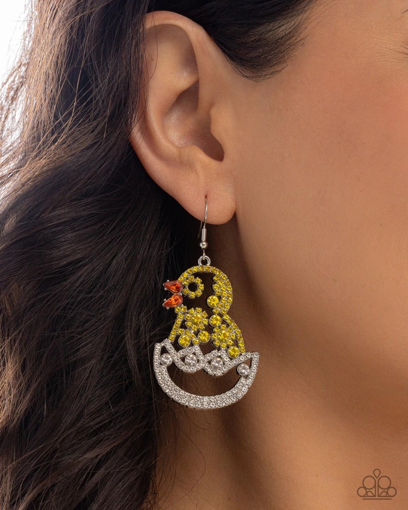 Paparazzi Easter Earrings - Chick Couture - Yellow