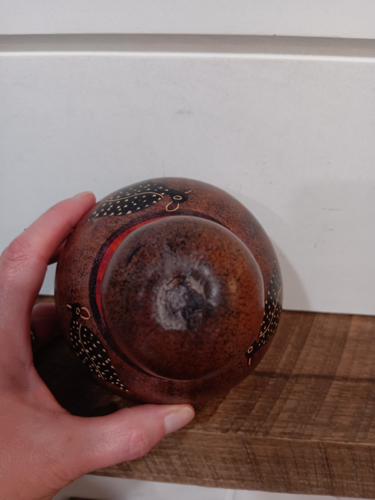 Handmade Decorative African Calabash Gourd Tribal Decor Folk Art Kenya