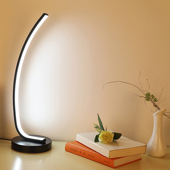 Dimmable 15W LED Reading Light Table Lamp Switch Plug In Color-Temp Changeable