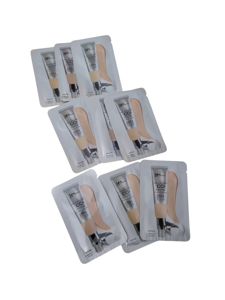 9 IT COSMETICS CC+ COLOR CORRECTING CREAM SPF 50 MEDIUM  SAMPLE PACKETS TRIAL