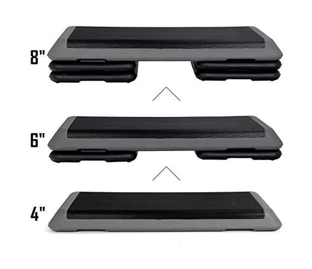 43" Workout Aerobic Exercise Step Platform, Adjustable Aerobic Steppers for E...
