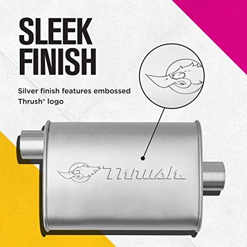 Thrush Muffler Mellow Performance Tone Inlet 2.25 Pipe Connection Offset