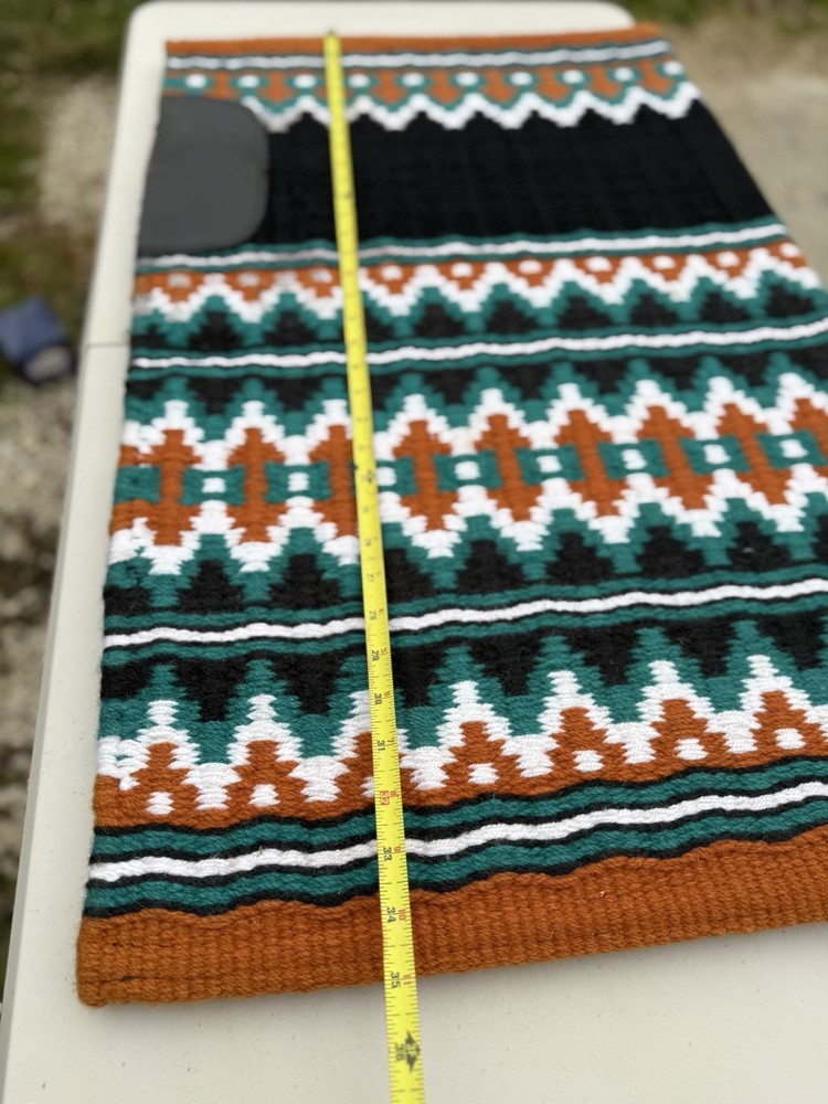 Western Show Saddle Pad Orange Teal