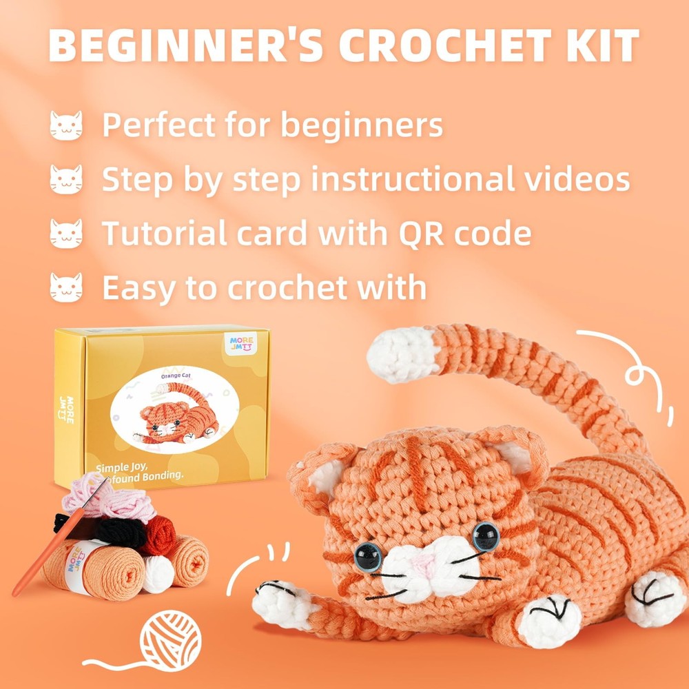 Crochet Kit for Beginners, Learn to Crochet, Include Easy Knitting Soft Yarn,...