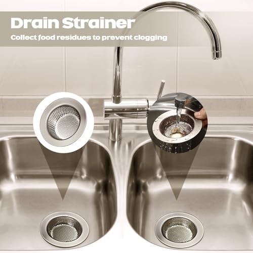 2 Pack Stainless Steel Kitchen Sink Strainer