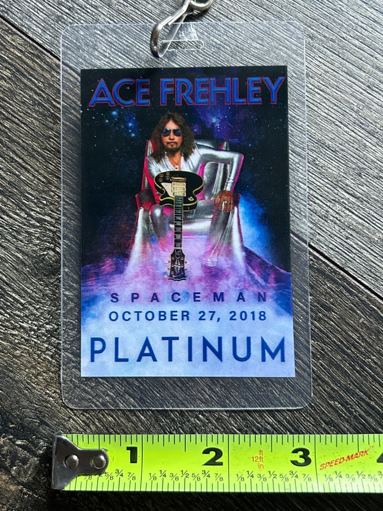 Kiss ACE FREHLEY Laminate Pass Spaceman Concert Tour Oct 27 2018 Platinum Pass