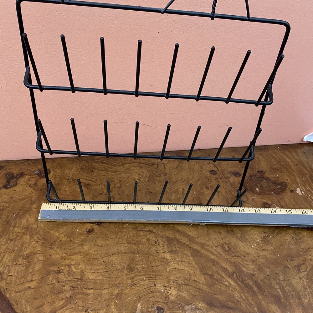 Black Wire Sewing Machine Shaped Rack - Spool Holder Holds 24 Spools