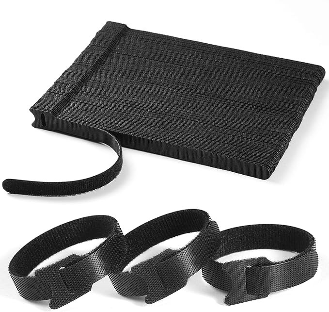 100 PCS 8 Inches Reusable Cable Ties | Adjustable Cord Wraps, Cable Straps