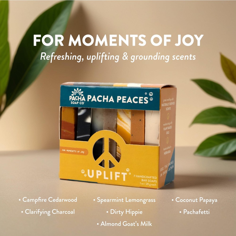 Pacha Soap Co. Handcrafted Bar Soap - Uplift & Calm Bundle, 2-Pack, 4 oz Each