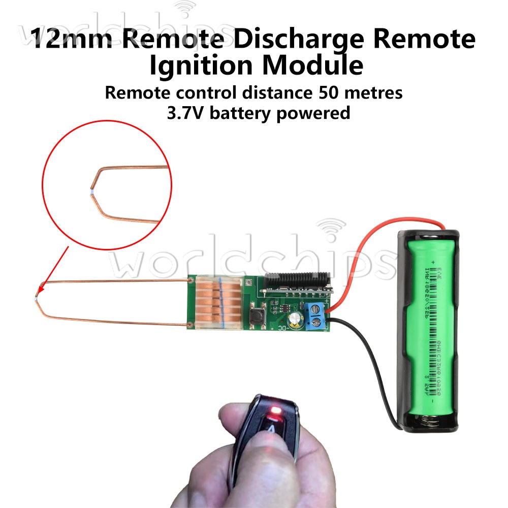 DC 3.7V High Voltage Module 50M Remote Control Arc Igniter Lighter Booster Coil