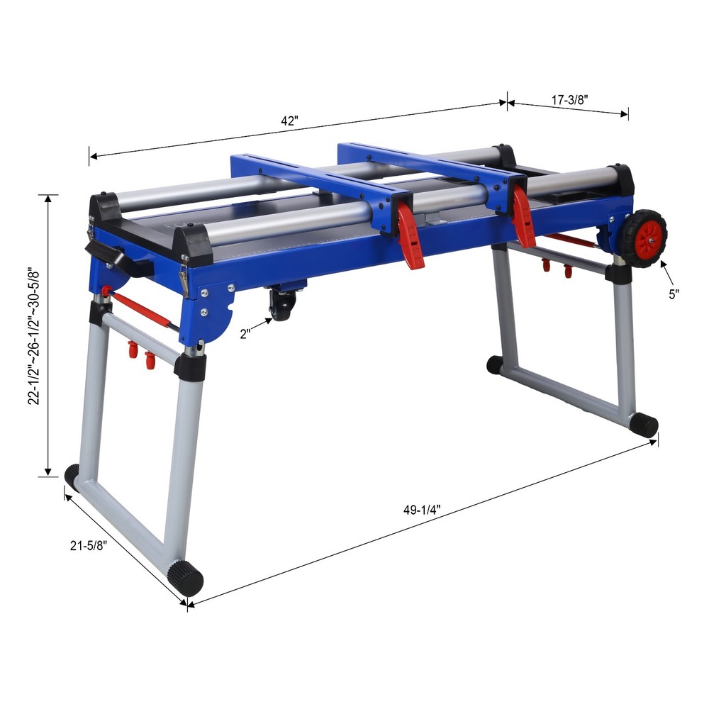 Miter Saw Stand 5-in-1 Portable Workbench Folding Table Adjustable Legs