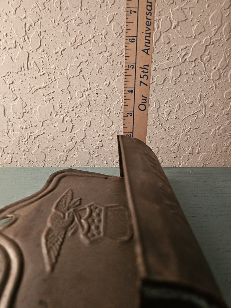 Antique Tin WallMounted Comb Case W/Embossed Eagle-Very Good