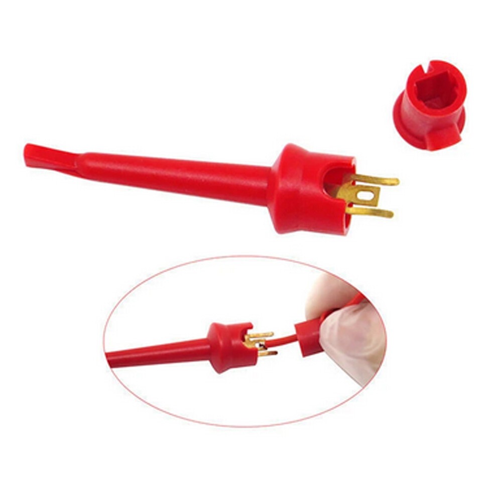 10Pc Mini Grabber Test Hook Clips Insulated for Electrical Testing Black &Red #F