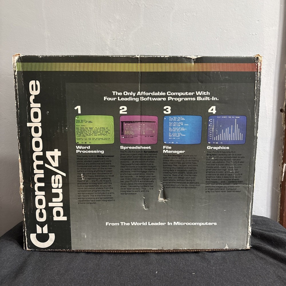Commodore Plus/4 with Box, Accessories, Manuals 3TL Not Working