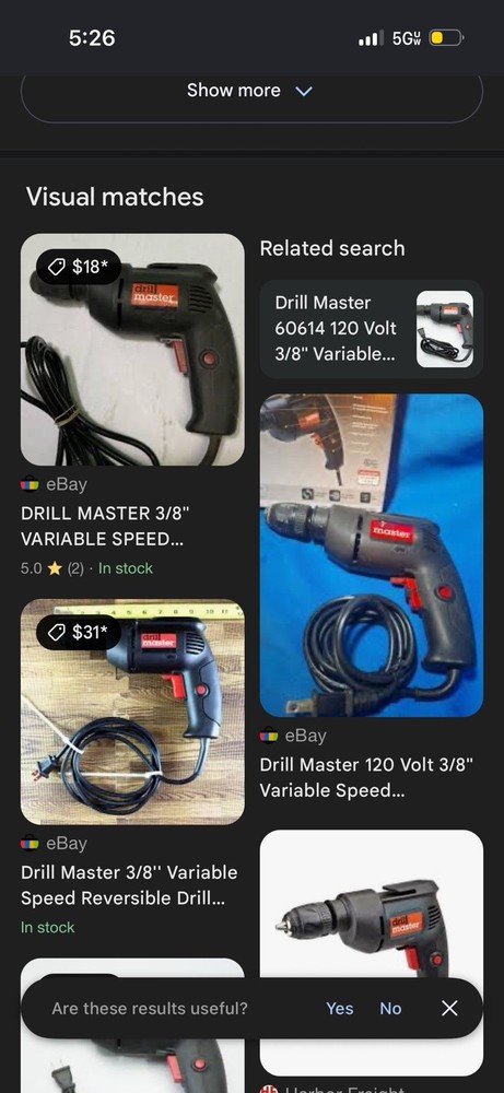 DRILL MASTER 3/8" VARIABLE SPEED REVERSIBLE Corded DRILL 60614 Works