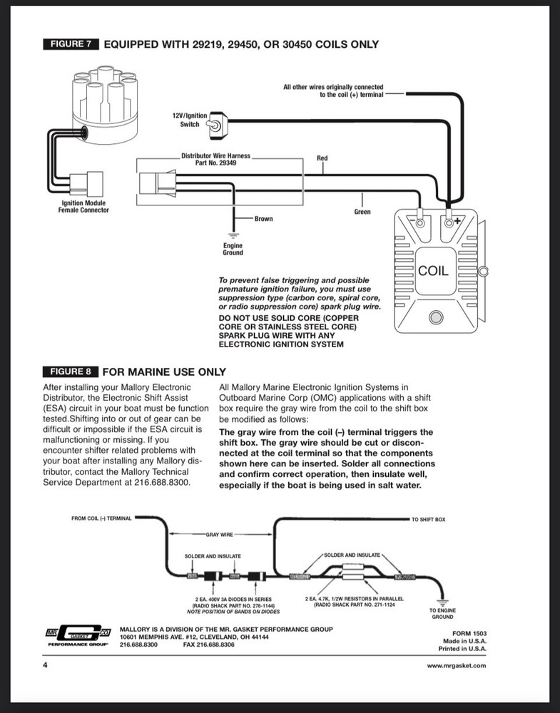 Electronic Conversion Kit Mallory V-8 YL & YD Stack Cap