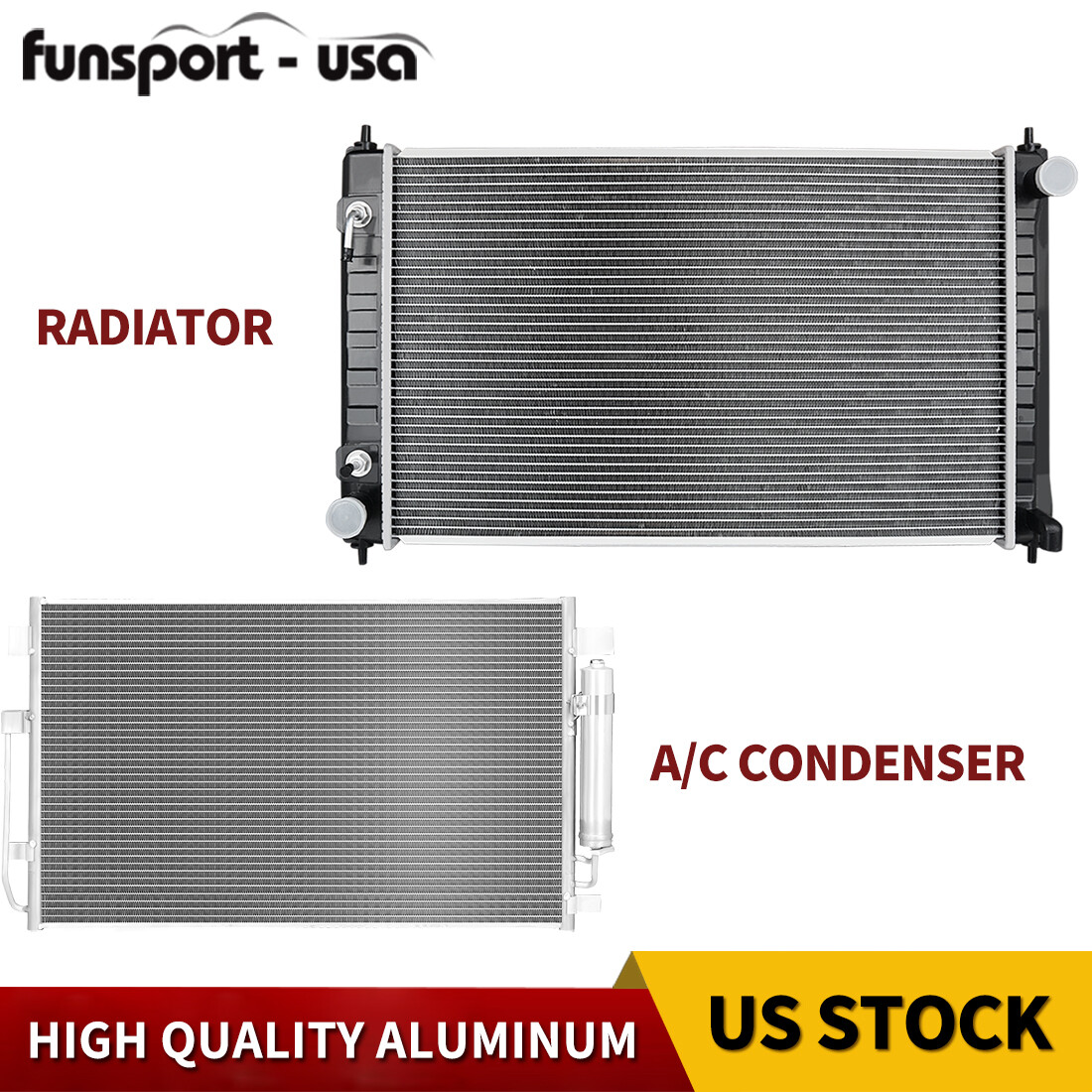 Radiator + AC Condenser for  2007-2018 Nissan Altima 2009-2019 Maxima 2.5L 3.5L