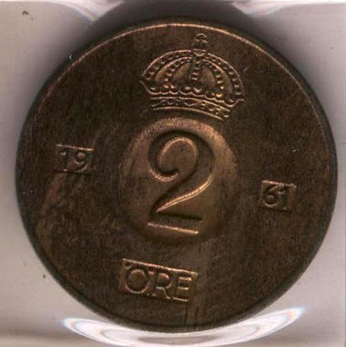 Coin 226 Sweden 1961 value 2 ore