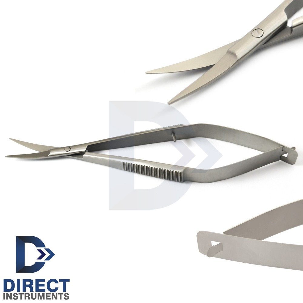 5Pcs Microsurgery Iris Curved Noyes Spring Scissors 11.5cm Surgical Dissecting