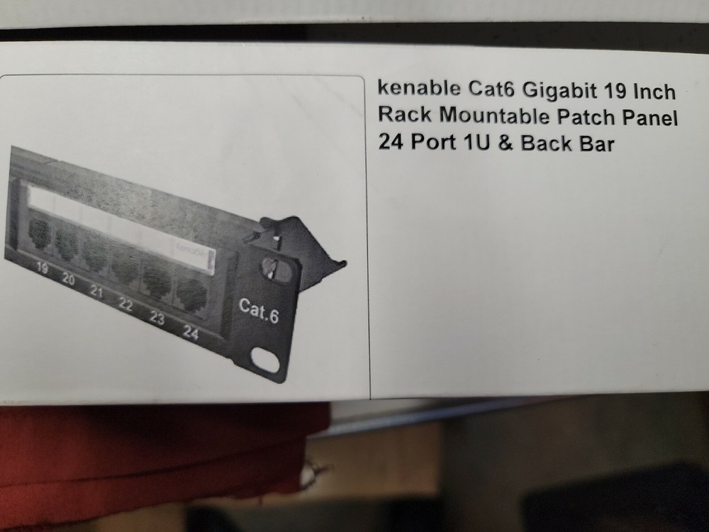 Rackmount- Kenable 24 Port RJ45 CAT6 Coupler Patch Panel with Back Bar