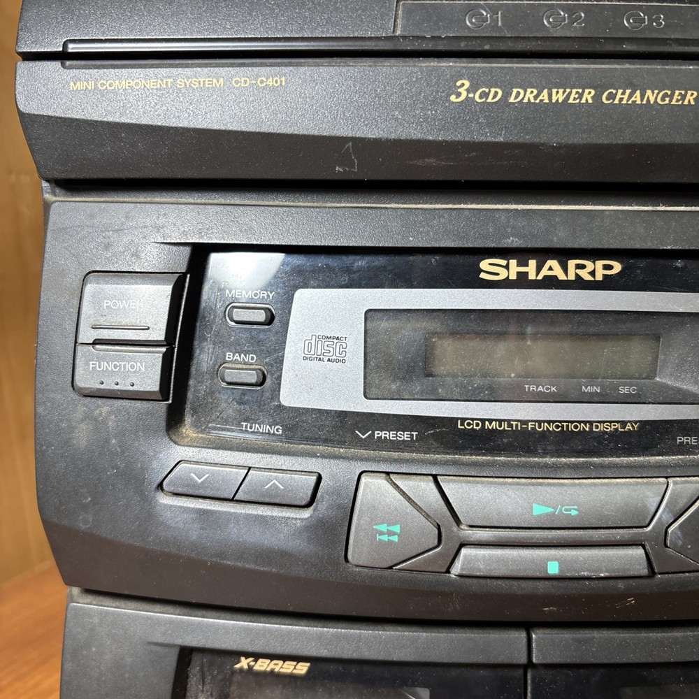 vintage Sharp CD-C401 Mini Component System CD Player ONLY No speakers untested