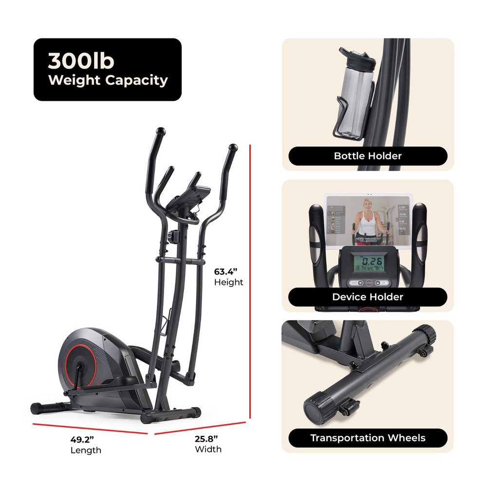 Smart Compact Elliptical Exercise Machine Bluetooth 16-Level Magnetic Resistance